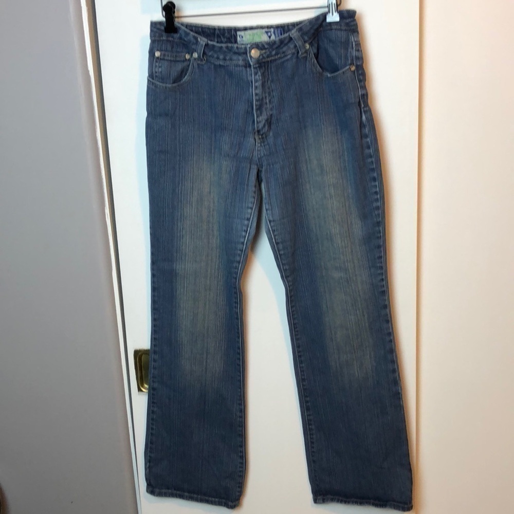 Q-Image Jeans SZ 15/16, mid-rise,wide Legged, stretch,elastic waist,embroidered